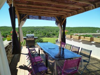 La Terrasse pour la table d'hôtes en sud Ardèche